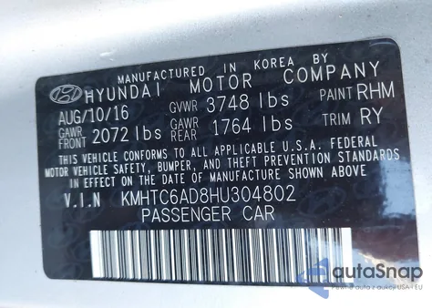 2017 Hyundai Veloster z USA, uszkodzony, nr VIN KMHTC6AD8HU304802